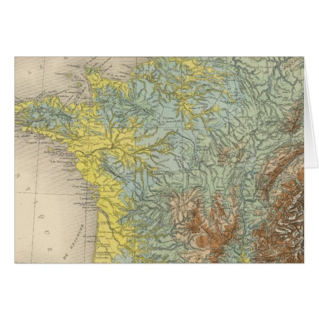 Frankrijk hypsometrisch (Voorkant Horizontaal)