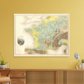 Frankrijk hypsometrisch canvas afdruk (Insitu (Woonkamer))