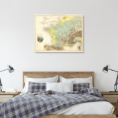 Frankrijk hypsometrisch canvas afdruk (Insitu (Slaapkamer))