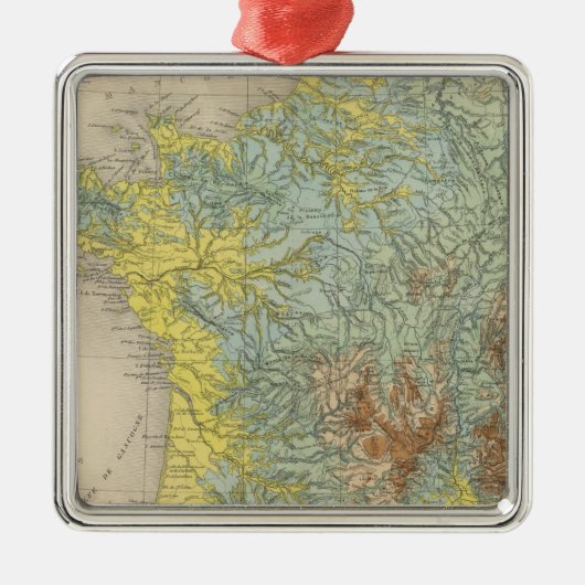 Frankrijk hypsometrisch metalen ornament (Voorkant)