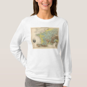 Frankrijk hypsometrisch t-shirt