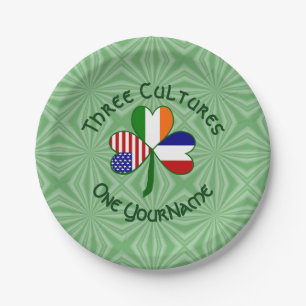 Frankrijk Ierland USA Shamrock Vlag gepersonalisee Papieren Bordje