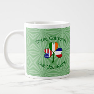 Frankrijk Ierland VS Klavertje Vier Vlag Persoonli Grote Koffiekop