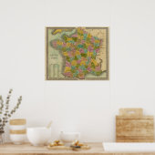 Frankrijk in departementen poster (Keuken)