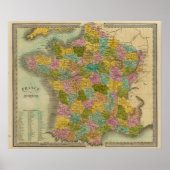 Frankrijk in departementen poster (Voorkant)