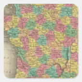 Frankrijk, in Departments Vierkante Sticker (Voorkant)