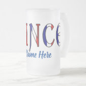 Frankrijk in Franse vlag Kleuren Gepersonaliseerd Matglas Bierpul (Voorkant rechts)