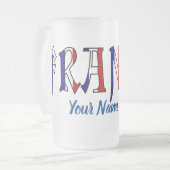 Frankrijk in Franse vlag Kleuren Gepersonaliseerd Matglas Bierpul (Voorkant links)