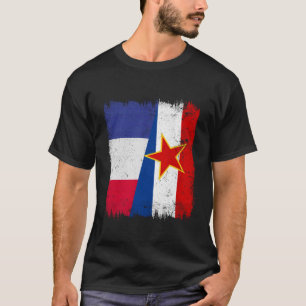 Frankrijk Joegoslavië Half Vlag Frans Joegoslavisc T-shirt