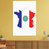 Frankrijk-kaart Canvas Afdruk (Insitu (Woonkamer))