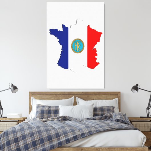Frankrijk-kaart Canvas Afdruk (Insitu (Slaapkamer))