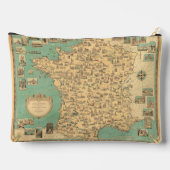  Frankrijk Kaart Cosmetic Bag Etui (Achterkant)