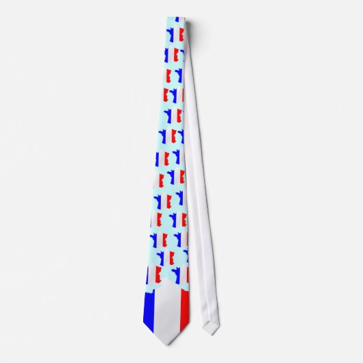 Frankrijk kaart en vlag Stropdas (Voorkant)