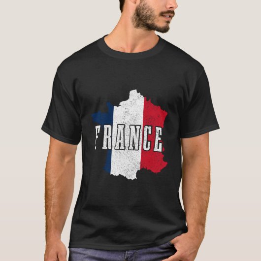 Frankrijk Kaart Pride Franse vlag T-shirt (Voorkant)
