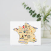 Frankrijk Kaart toeristische bestemmingen met name (Staand voorkant)