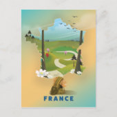 Frankrijk kaart vintage-poster (Voorkant)
