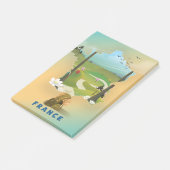 Frankrijk kaart vintage-poster post-it® notes (Schuin)