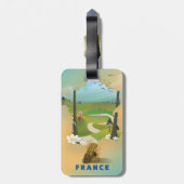 Frankrijk kaart vintage reisposter bagagelabel (Achterkant verticaal)