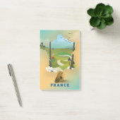 Frankrijk kaart vintage reisposter post-it® notes (Kantoor)
