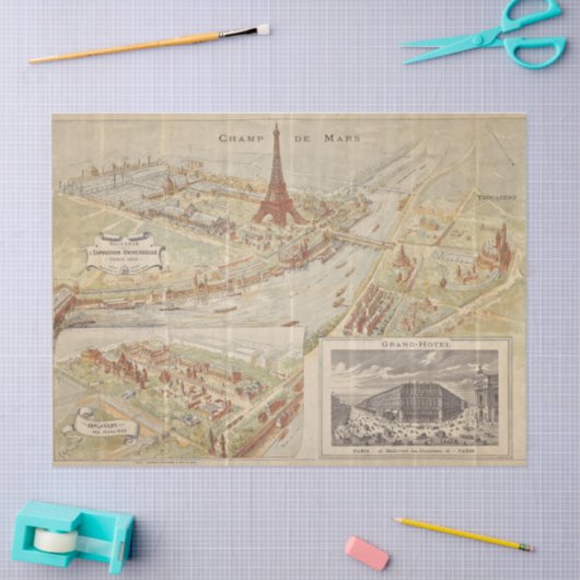  Frankrijk Kaart Weefselpapier of ontkoppeling Tissuepapier (Craft)