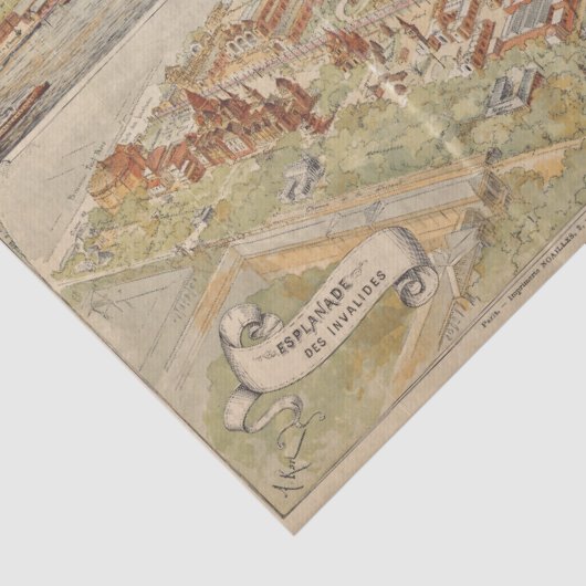 Frankrijk Kaart Weefselpapier of ontkoppeling Tissuepapier (Detail)