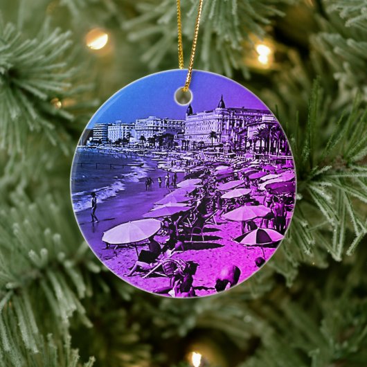  Frankrijk kanaliseert het strand Keramisch Ornament (Boom)