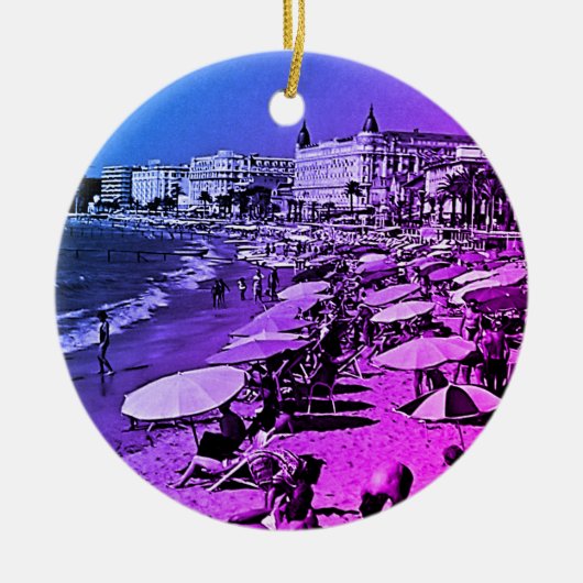 Frankrijk kanaliseert het strand Keramisch Ornament (Voorkant)