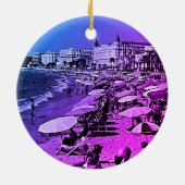  Frankrijk kanaliseert het strand Keramisch Ornament (Achterkant)