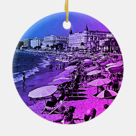  Frankrijk kanaliseert het strand Keramisch Ornament (Achterkant)