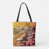 Frankrijk kanaliseert het strand Tote Bag (Achterkant)