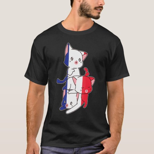 Frankrijk Katten Frankrijk Frans T-shirt (Voorkant)