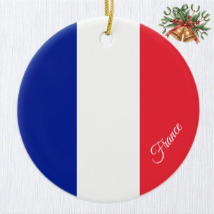 Frankrijk Kerst Ornament, Franse Vlag Keramisch Ornament