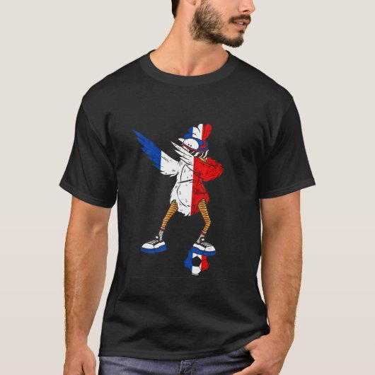 Frankrijk Kip Dans Franse Roots Frankrijk Voetbal T-shirt (Voorkant)
