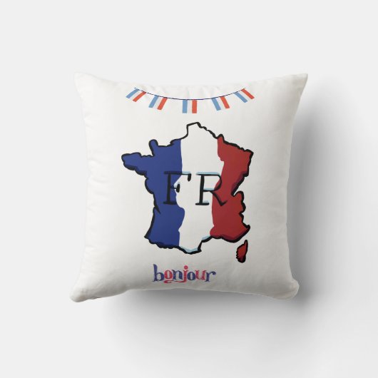 Frankrijk - kussen met Franse vlaggen (Achterkant)