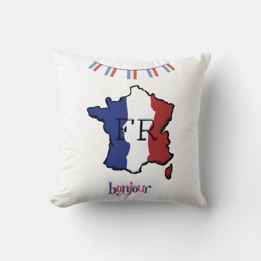 Frankrijk - kussen met Franse vlaggen (Voorkant)