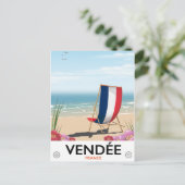 Frankrijk kust strand reisposter briefkaart (Staand voorkant)