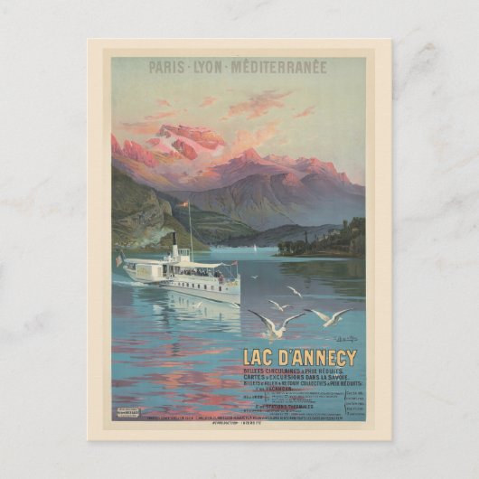  Frankrijk Lake Annecy Franse reizen Briefkaart (Voorkant)