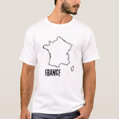Frankrijk Landkaart Vorm Omtrek Franse grens T-shirt (Voorkant)