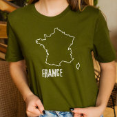 Frankrijk Landkaart Vorm Omtrek Franse grens T-shirt