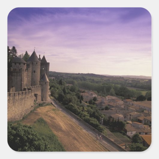 FRANKRIJK, Languedoc Carcassonne 2 Vierkante Sticker (Voorkant)
