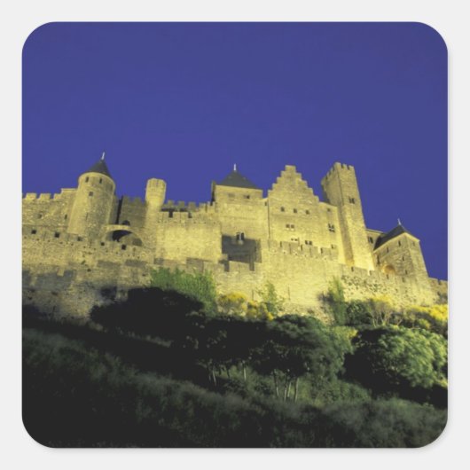 FRANKRIJK, Languedoc Carcassonne Vierkante Sticker (Voorkant)