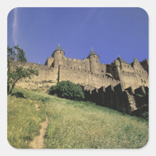 FRANKRIJK, Languedoc Carcassonne Vierkante Sticker