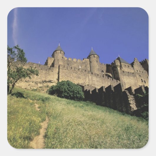 FRANKRIJK, Languedoc Carcassonne Vierkante Sticker (Voorkant)