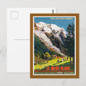 Frankrijk Le Mont Blanc Reisposter Gerestaureerd Briefkaart (Voorkant / Achterkant)