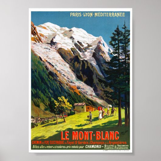 Frankrijk Le Mont Blanc Reisposter Gerestaureerd Poster (Voorkant)