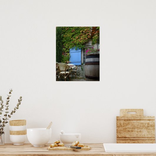 Frankrijk, Les Baux de Provence, cafO© patio Poster (Keuken)