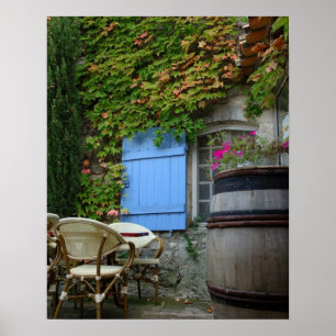 Frankrijk, Les Baux de Provence, cafO© patio Poster