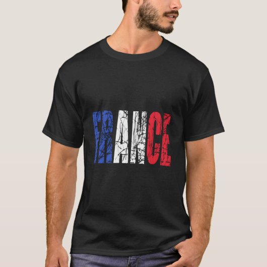 Frankrijk Letters - Franse vlag noodlijdend T-shirt (Voorkant)