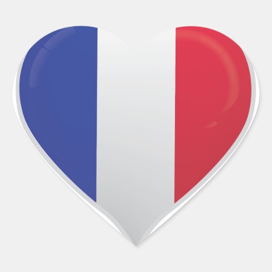 Frankrijk liefde vlag trots hart sticker (Voorkant)