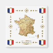 Frankrijk Map + Flags Magnet (Voorkant)